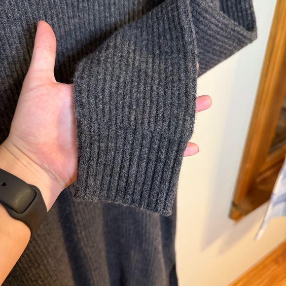 MADEWELL Merino Wool Turtleneck Sweater Dress Gray Ribbed S - Picture 8 of 9